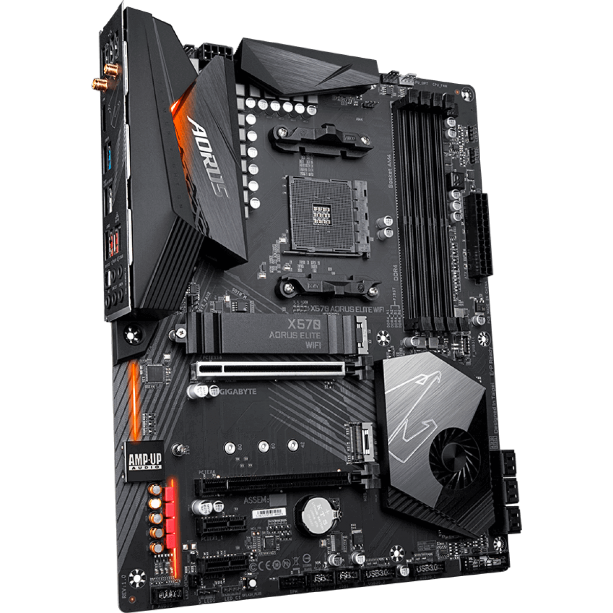 Placa Mãe Gigabyte X570 Aorus Elite WI-FI, Chipset X570, AMD AM4, ATX, DDR4