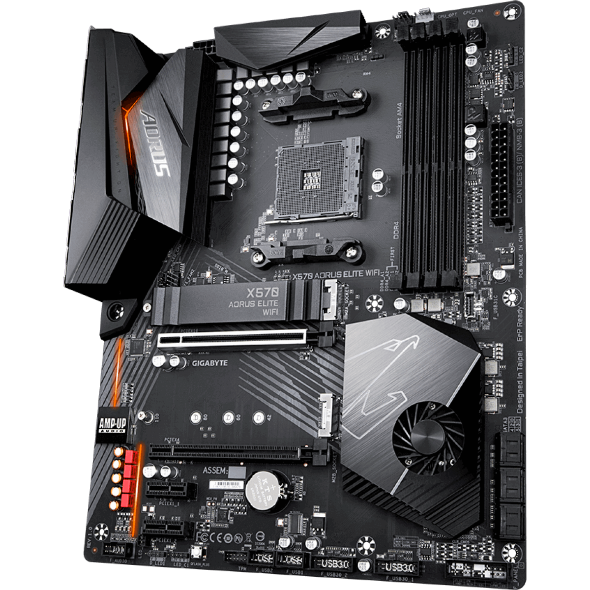 Placa Mãe Gigabyte X570 Aorus Elite WI-FI, Chipset X570, AMD AM4, ATX, DDR4