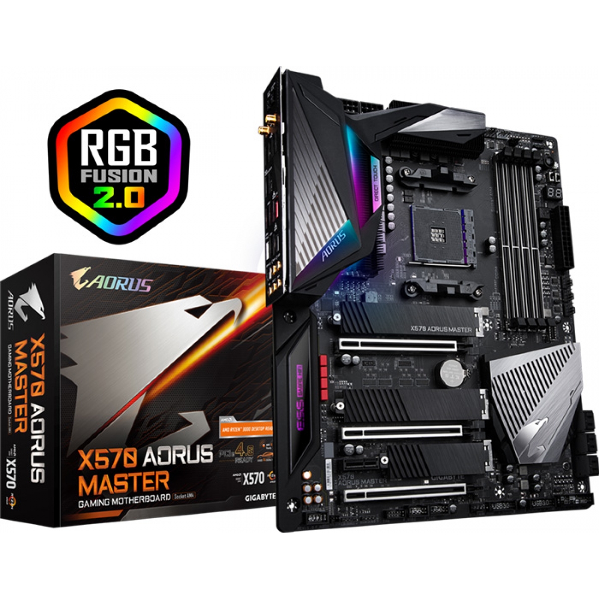 Placa Mãe Gigabyte X570 Aorus Master, Chipset X570, AMD AM4, ATX, DDR4