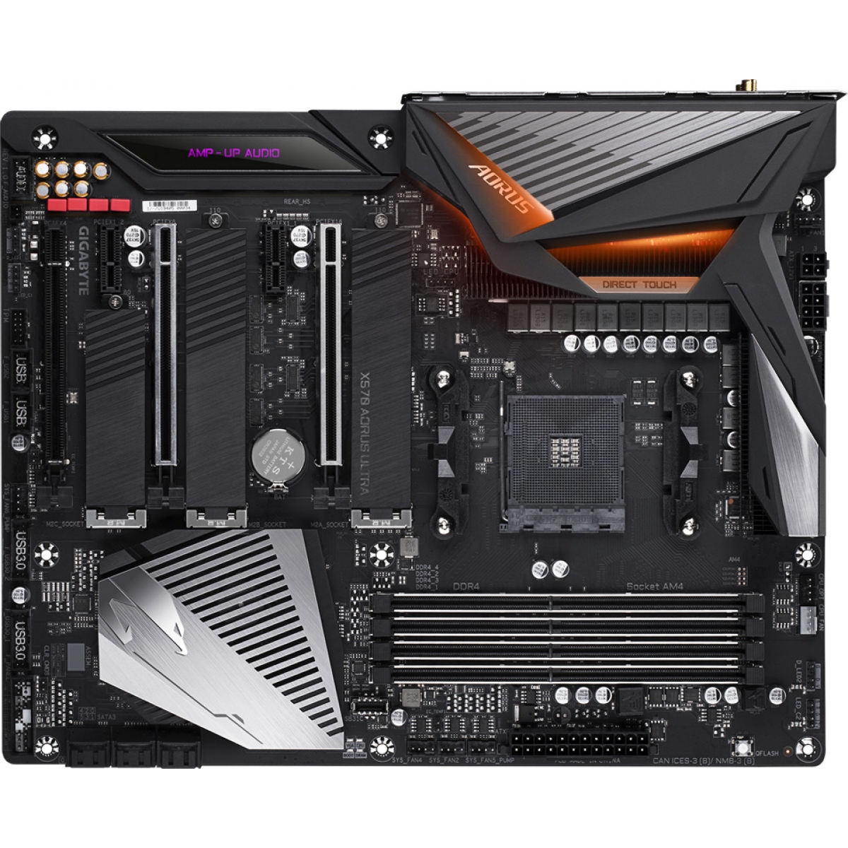 Placa Mãe Gigabyte X570 Aorus Ultra Wifi, Chipset X570, AMD AM4, ATX, DDR4