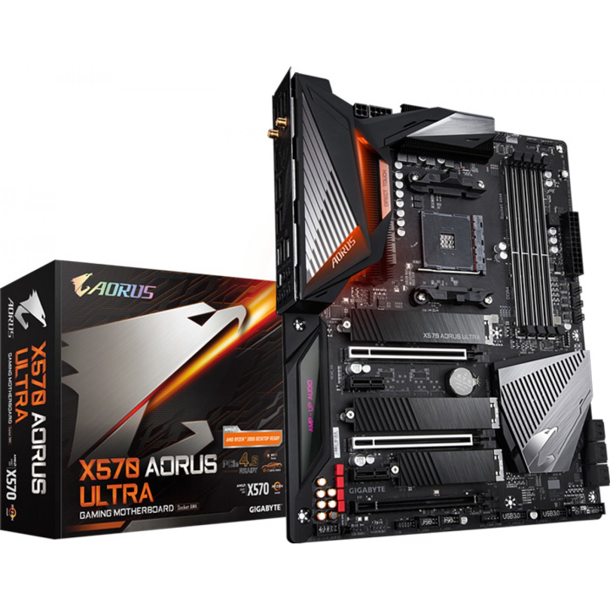 Placa Mãe Gigabyte X570 Aorus Ultra Wifi, Chipset X570, AMD AM4, ATX, DDR4