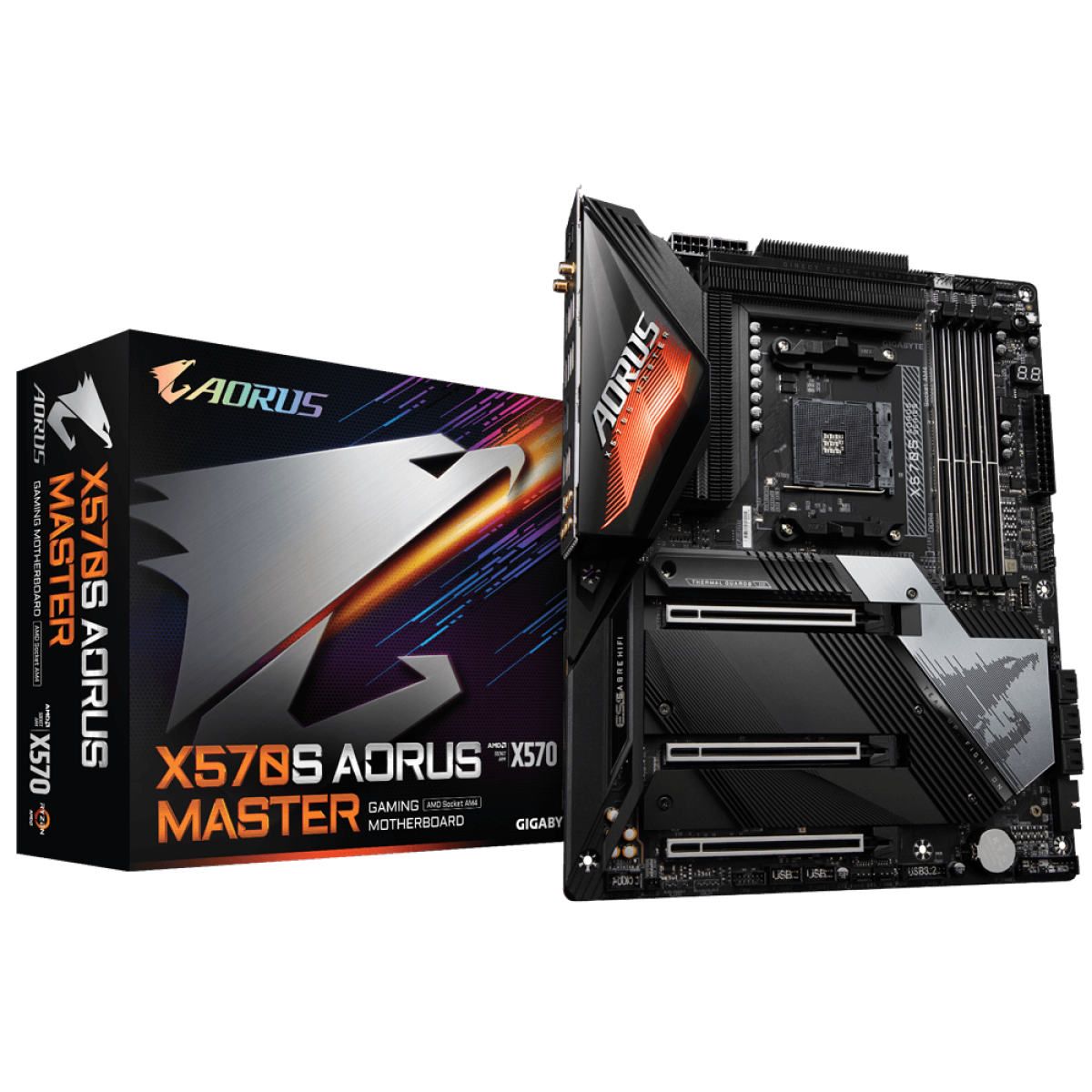Placa Mãe Gigabyte X570S Aorus Master, Chipset X570, AMD AM4, ATX, DDR4
