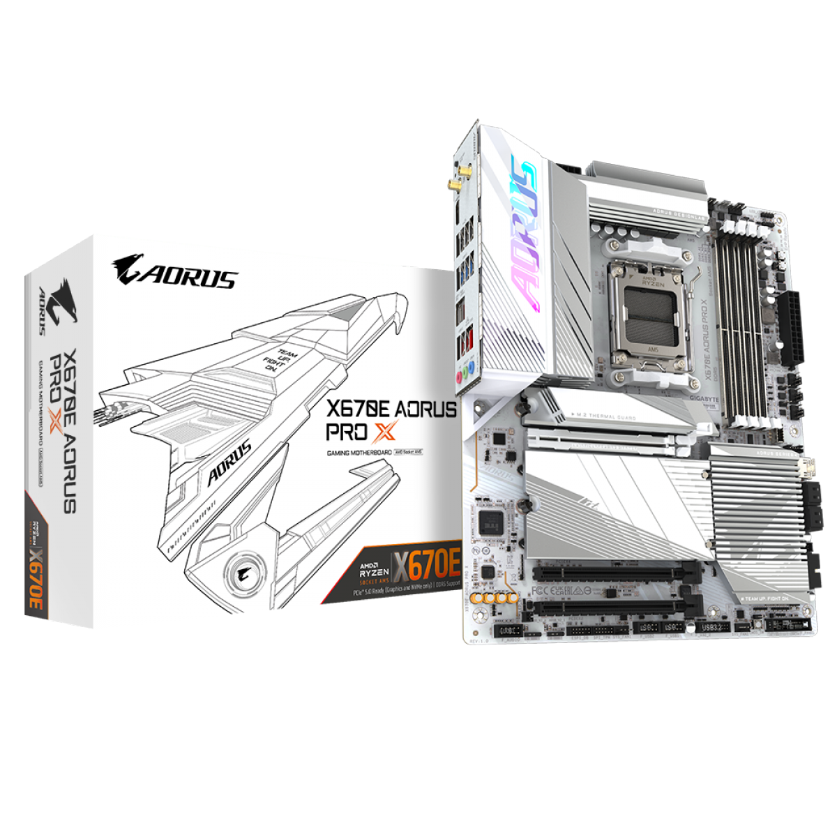 Placa Mãe Gigabyte X670E AORUS PRO X, Wifi, Chipset X670, AMD AM5, ATX, DDR5