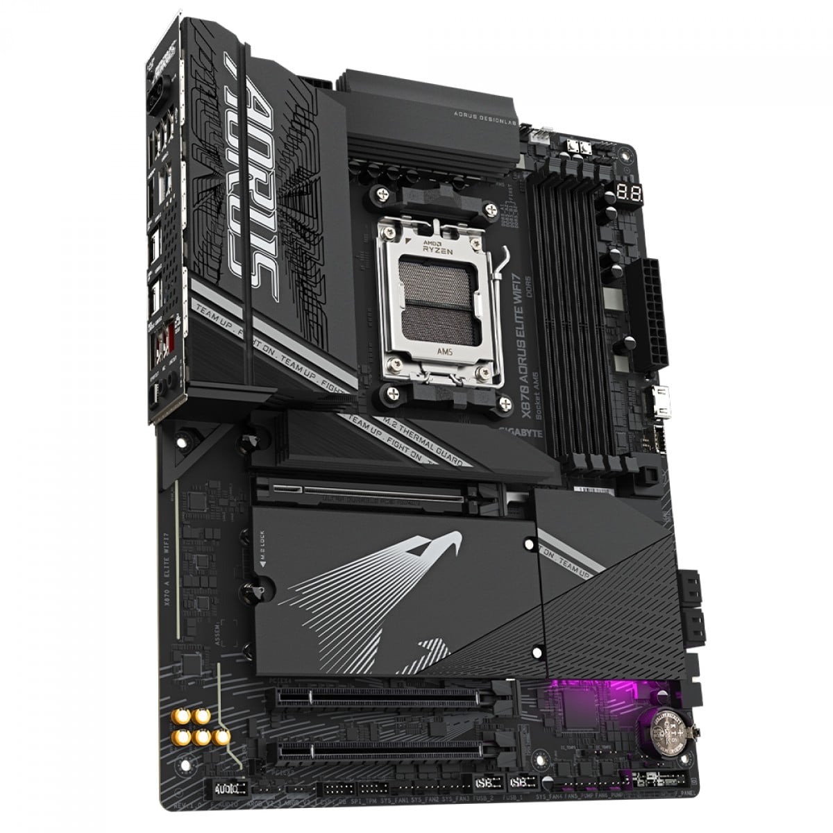 Placa Mãe Gigabyte X870 AORUS Elite WiFi7, Chipset X870, AMD AM5, ATX, DDR5