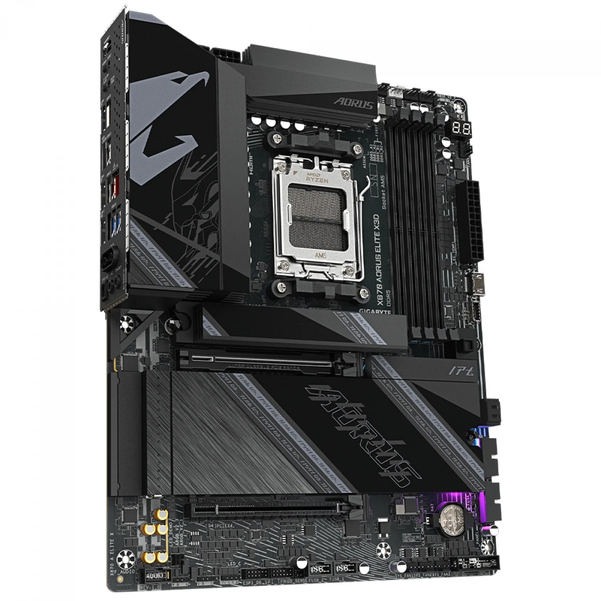 Placa Mãe Gigabyte X870 AORUS ELITE X3D, Chipset X870, AMD AM5, ATX, WiFi, DDR5