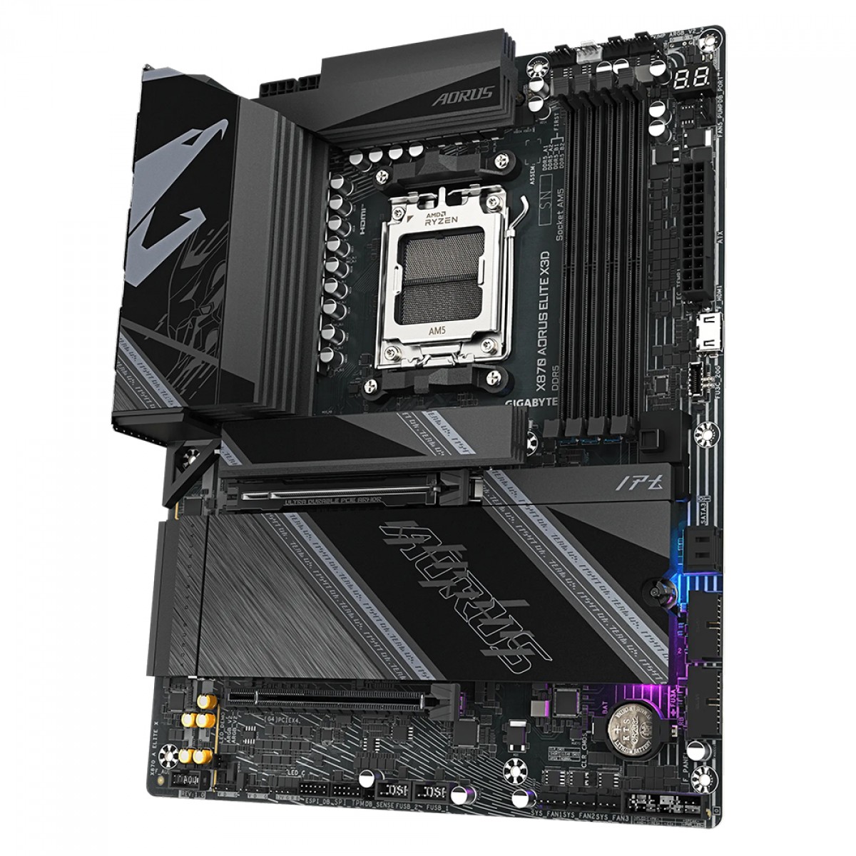 Placa Mãe Gigabyte X870 AORUS ELITE X3D, Chipset X870, AMD AM5