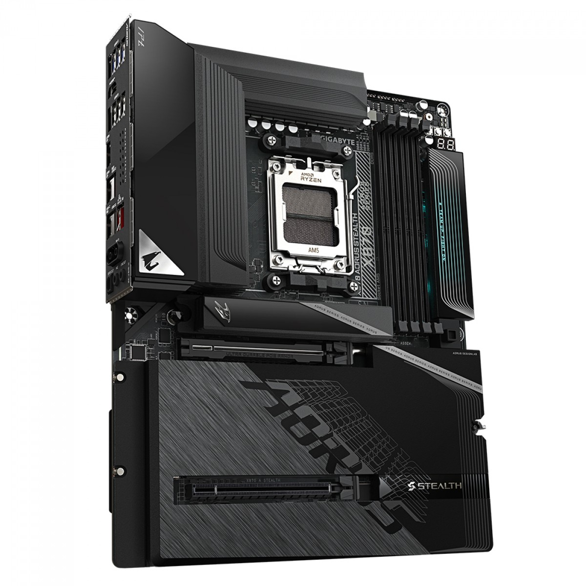Placa Mãe Gigabyte X870 AORUS STEALTH, Chipset X870, AMD AM5, ATX, DDR5