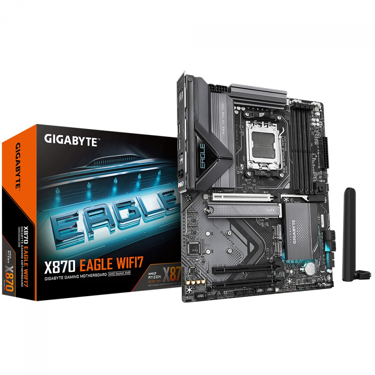 Placa Mãe Gigabyte X870 EAGLE WiFi7, Chipset X870, AMD AM5, ATX, DDR5