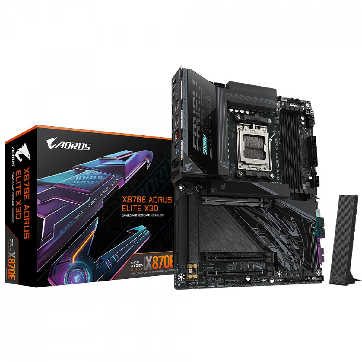 Placa Mãe Gigabyte X870E AORUS ELITE X3D, Chipset X870E, AMD AM5, ATX, WiFi, DDR5