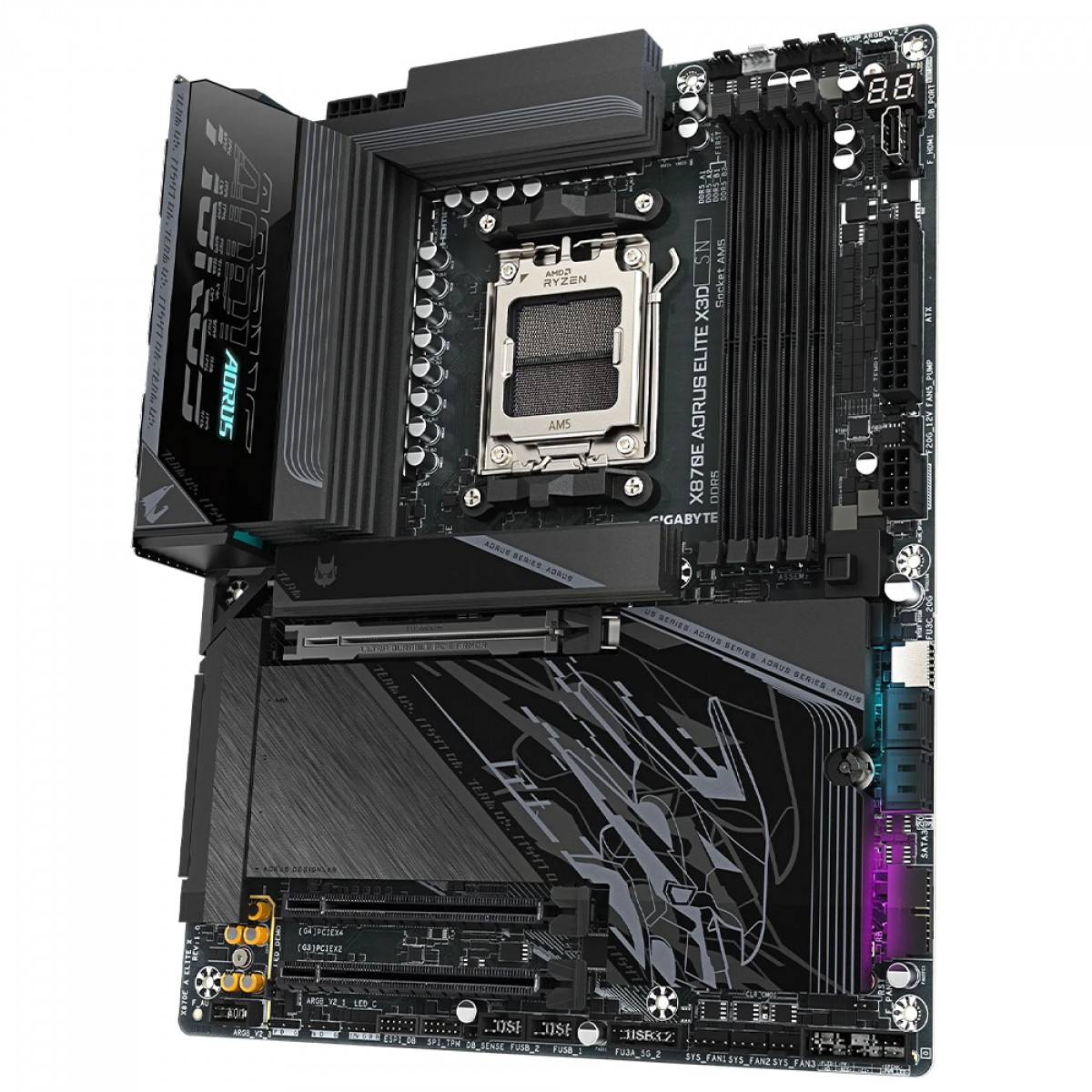 Placa Mãe Gigabyte X870E AORUS ELITE X3D, Chipset X870E, AMD AM5, ATX, WiFi, DDR5