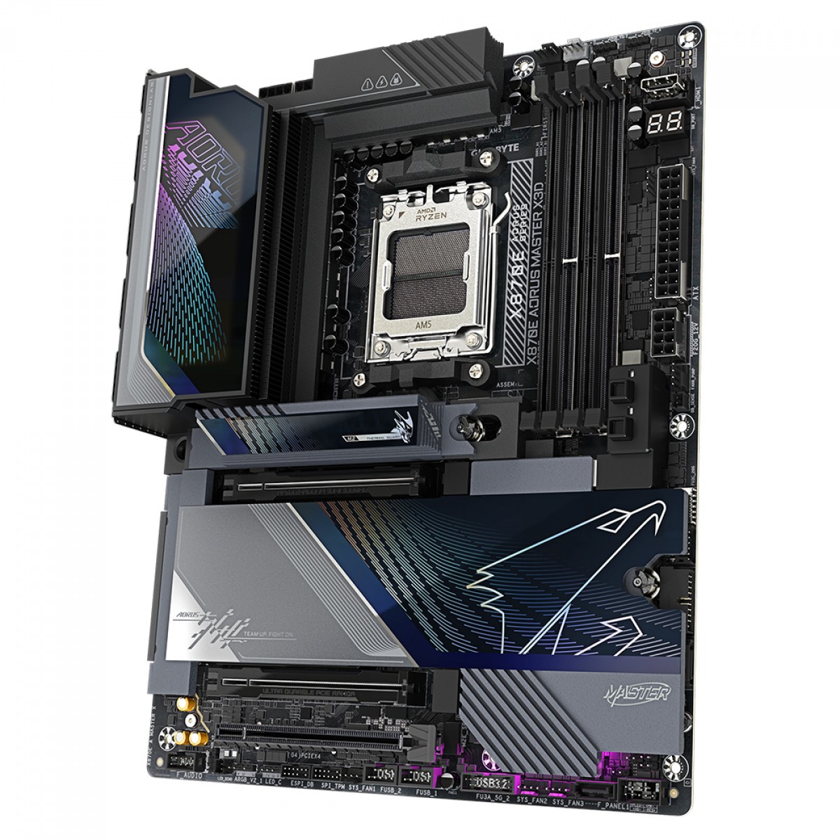 Placa Mãe Gigabyte X870E AORUS MASTER X3D, Chipset X870E, WIFI 7, AMD AM5, ATX, DDR5