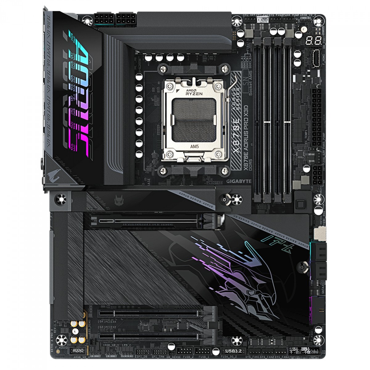 マザーボード GIGABYTE X870E AORUS PRO AMD Socket AM5 Placa-Mãe Gigabyte X870E AORUS PRO X3D AM5 ATX DDR5 | Terabyte