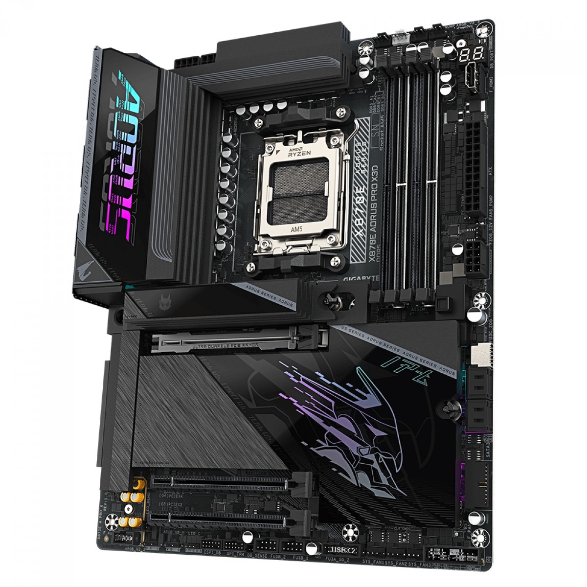 Placa Mãe Gigabyte X870E AORUS PRO X3D, Chipset X870E, AMD AM5, ATX, DDR5
