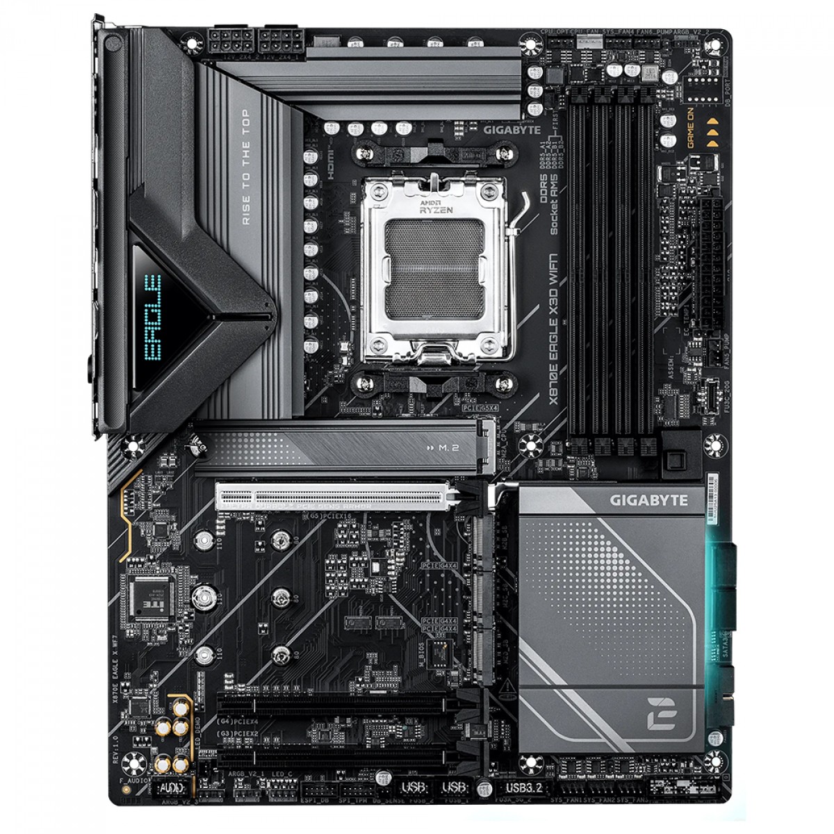 Placa Mãe Gigabyte X870E EAGLE X3D WiFi7, Chipset X870E, AMD AM5, ATX, DDR5