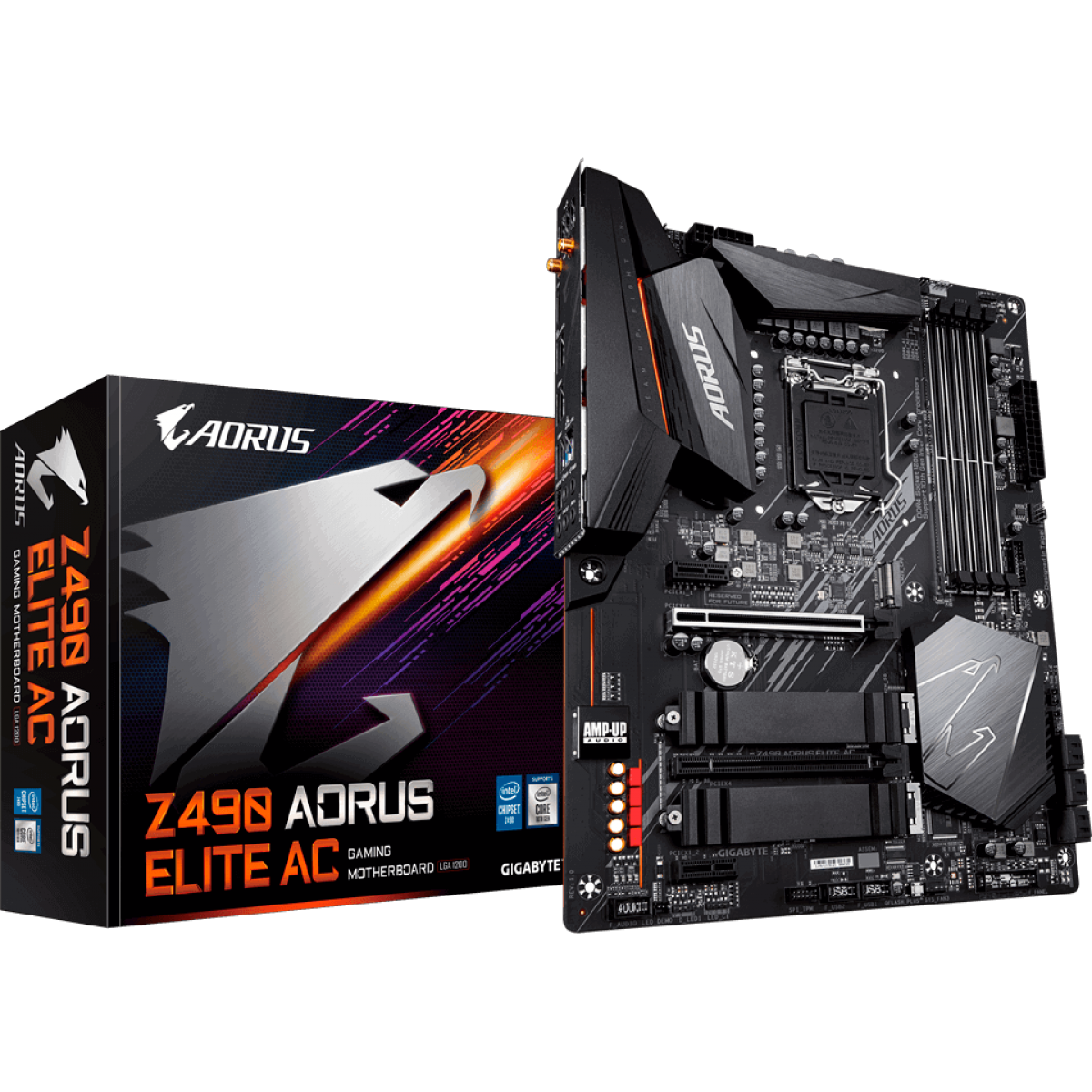 Placa Mãe Gigabyte Z490 Aorus Elite AC, Chipset Z490, Intel LGA 1200, Wi-Fi, ATX, DDR4