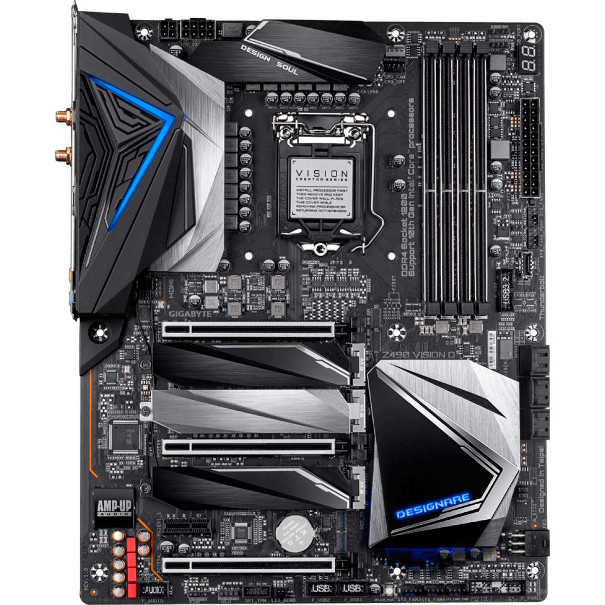 Placa Mãe Gigabyte Z490 Vision D, Chipset Z490, Intel LGA 1200, Wi-Fi, ATX, DDR4