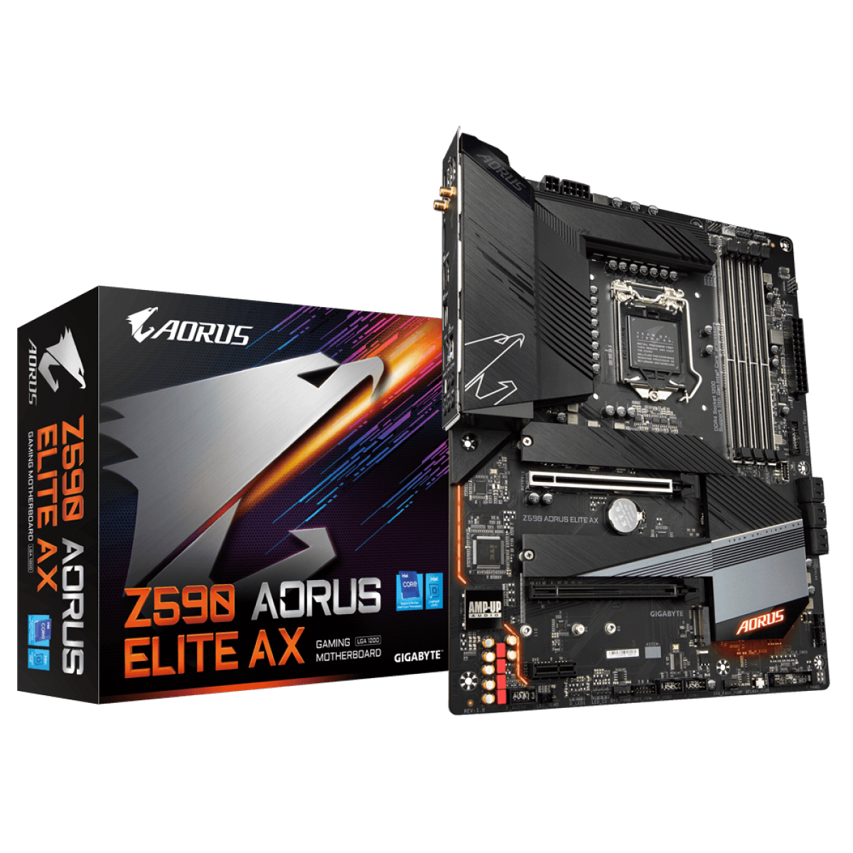 Placa Mãe Gigabyte Z590 AORUS ELITE AX, Chipset Z590, Intel LGA 1200, ATX, DDR4