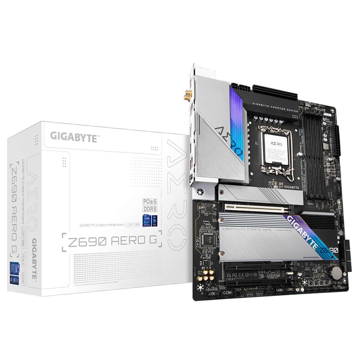 Placa Mãe Gigabyte Z690 AERO G DDR5, Chipset Z690, Intel LGA 1700, ATX, DDR5