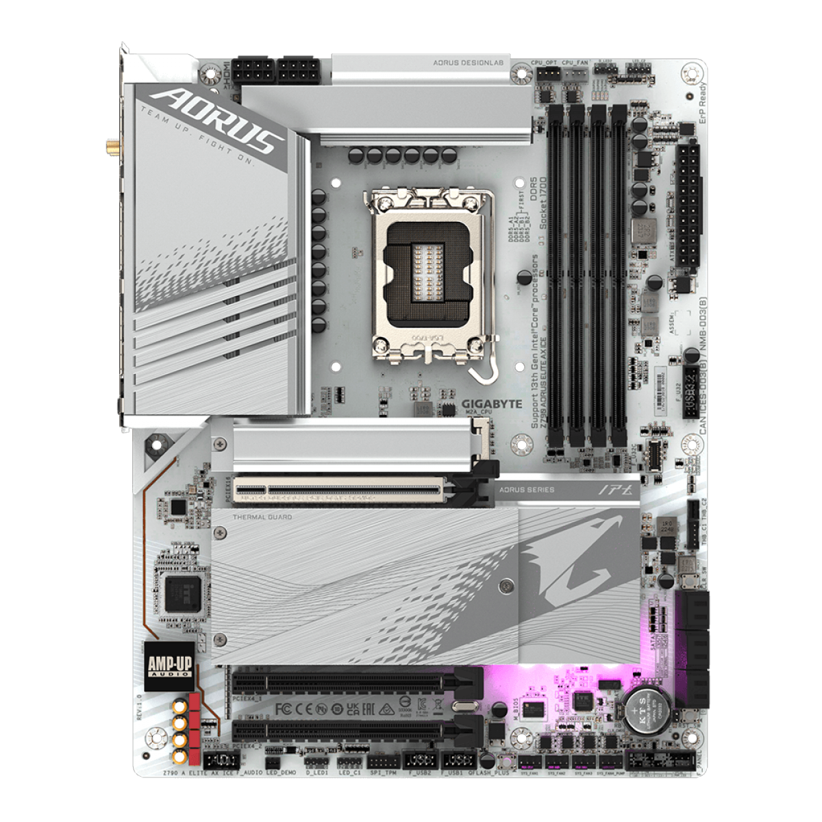 Placa Mãe Gigabyte Z790 AORUS ELITE AX ICE, Chipset Z790, Intel LGA 1700, ATX, DDR5