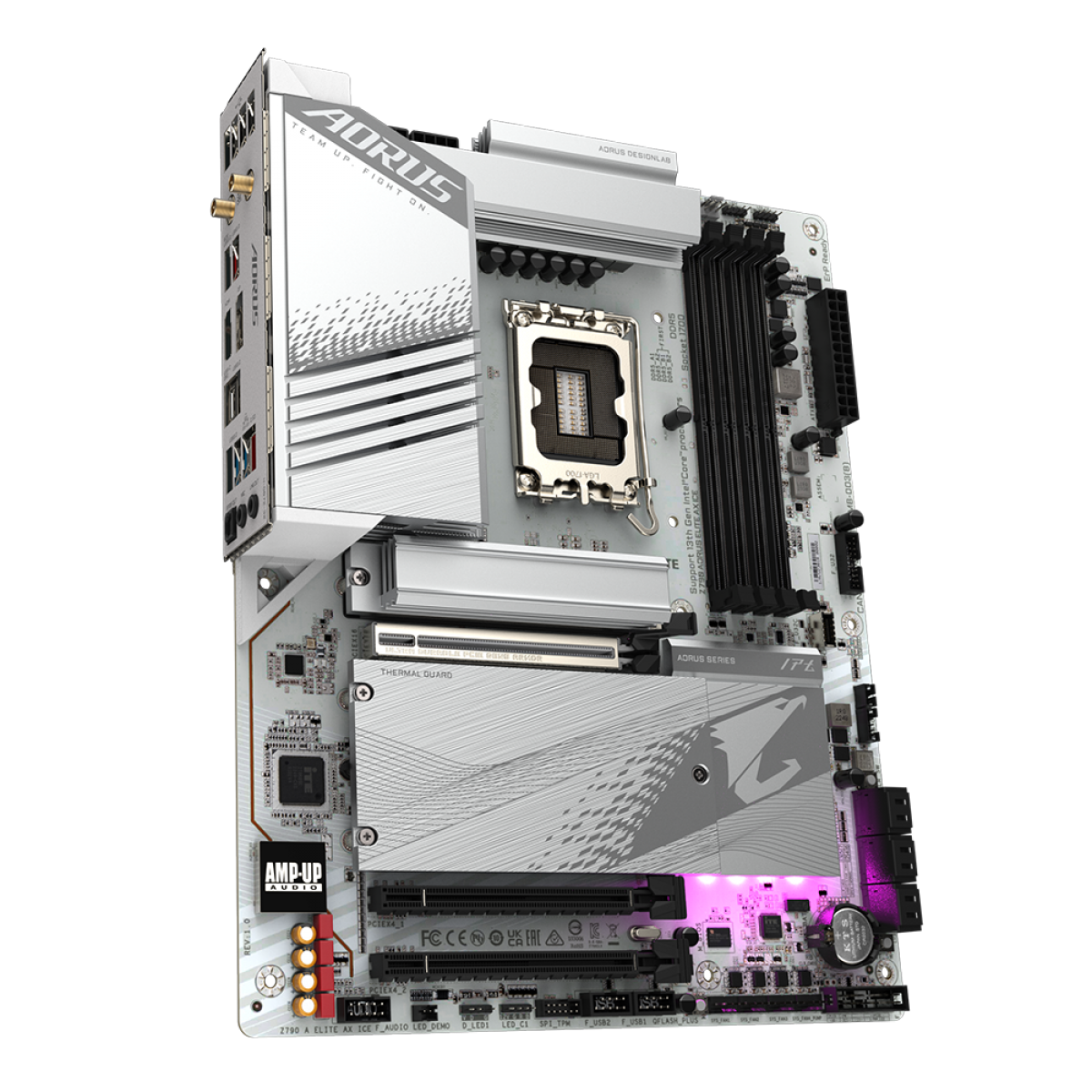 Placa Mãe Gigabyte Z790 AORUS ELITE AX ICE, Chipset Z790, Intel LGA 1700, ATX, DDR5