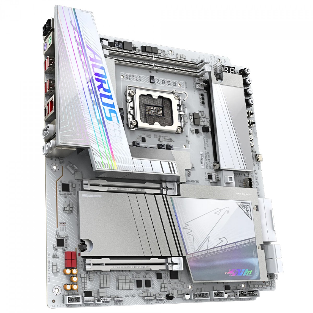 Placa Mãe Gigabyte Z890 AORUS TACHYON ICE, Chipset Z890, Intel LGA 1851, EATX, WiFi 7, DDR5, Branco