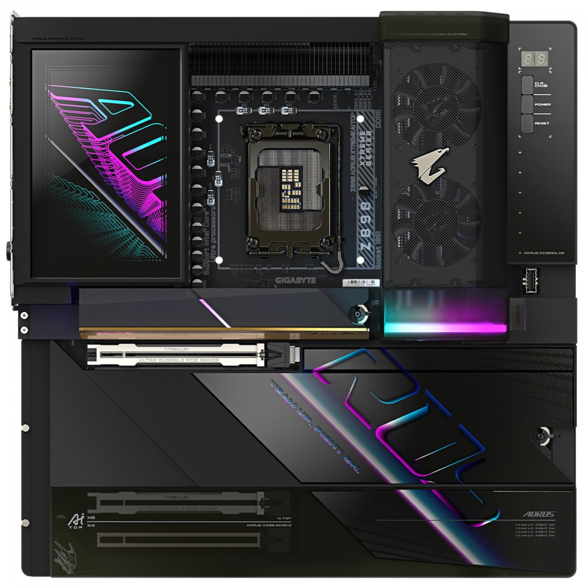 Placa Mãe Gigabyte Z890 Aorus Xtreme AI TOP, WiFi7, Chipset Z890, Intel LGA 1851, EATX, DDR5