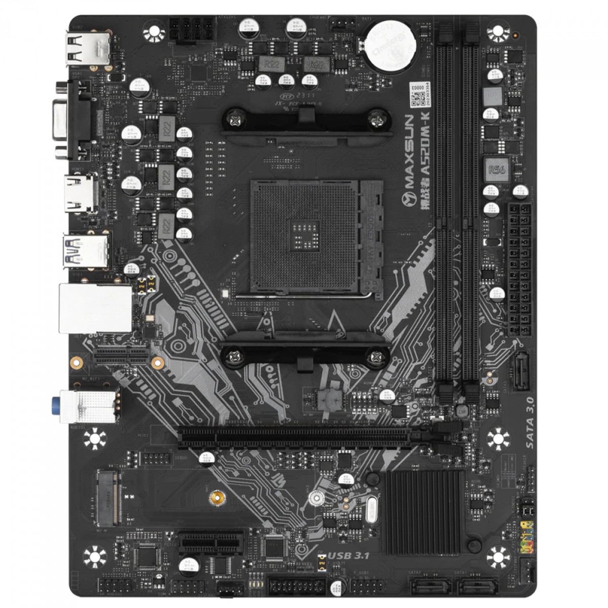 Placa Mãe Maxsun A520M-K MS-Challenger, Chipset A520, AMD AM4, mATX, DDR4