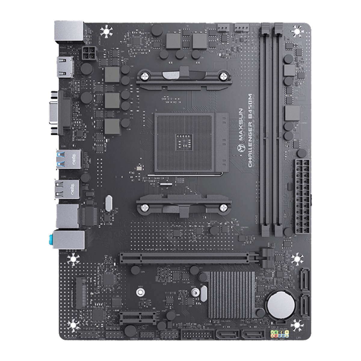Placa Mãe MAXSUN B450M MS-Challenger, Chipset B450, AMD AM4, mATX, DDR4, Preta