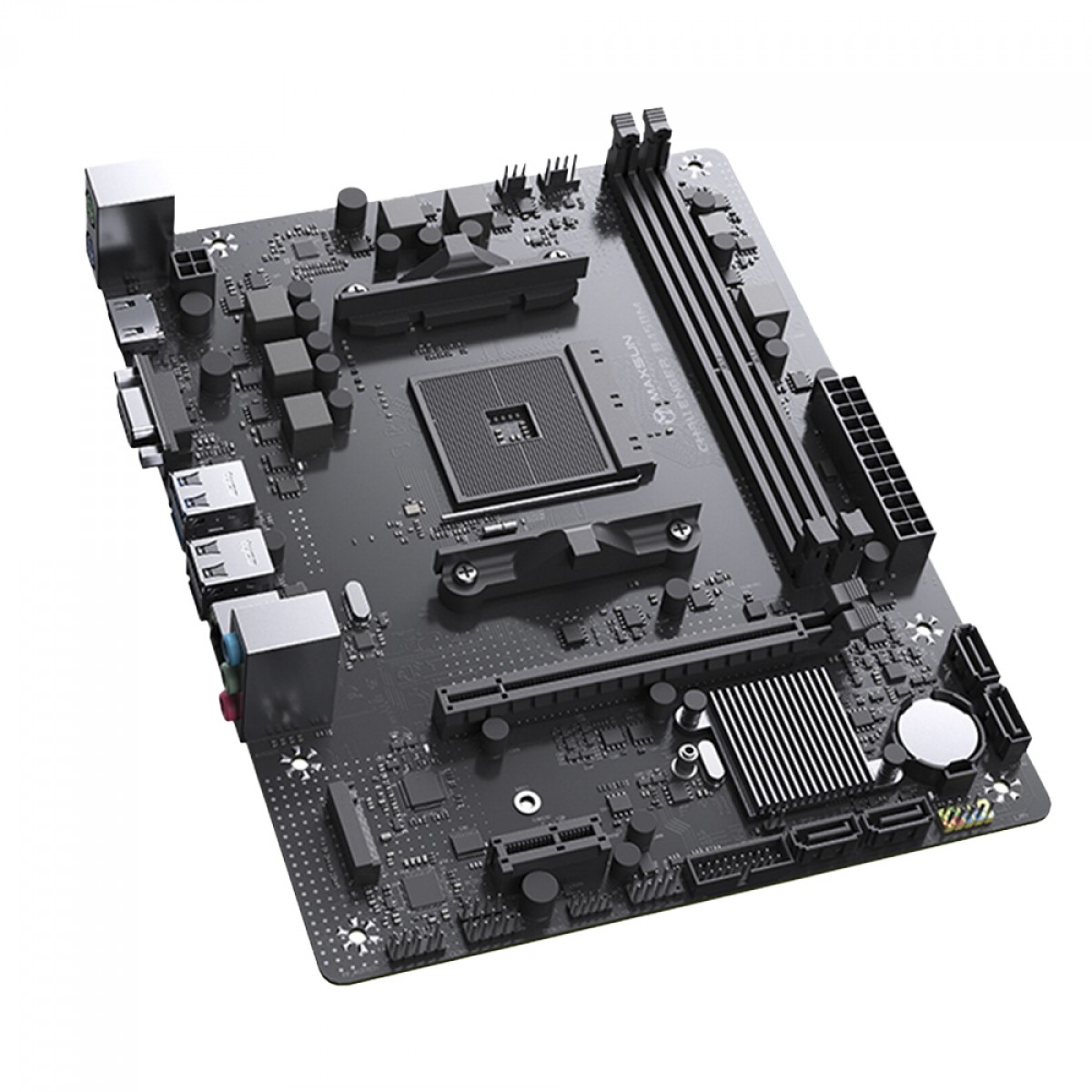 Placa Mãe MAXSUN B450M MS-Challenger, Chipset B450, AMD AM4, mATX, DDR4, Preta