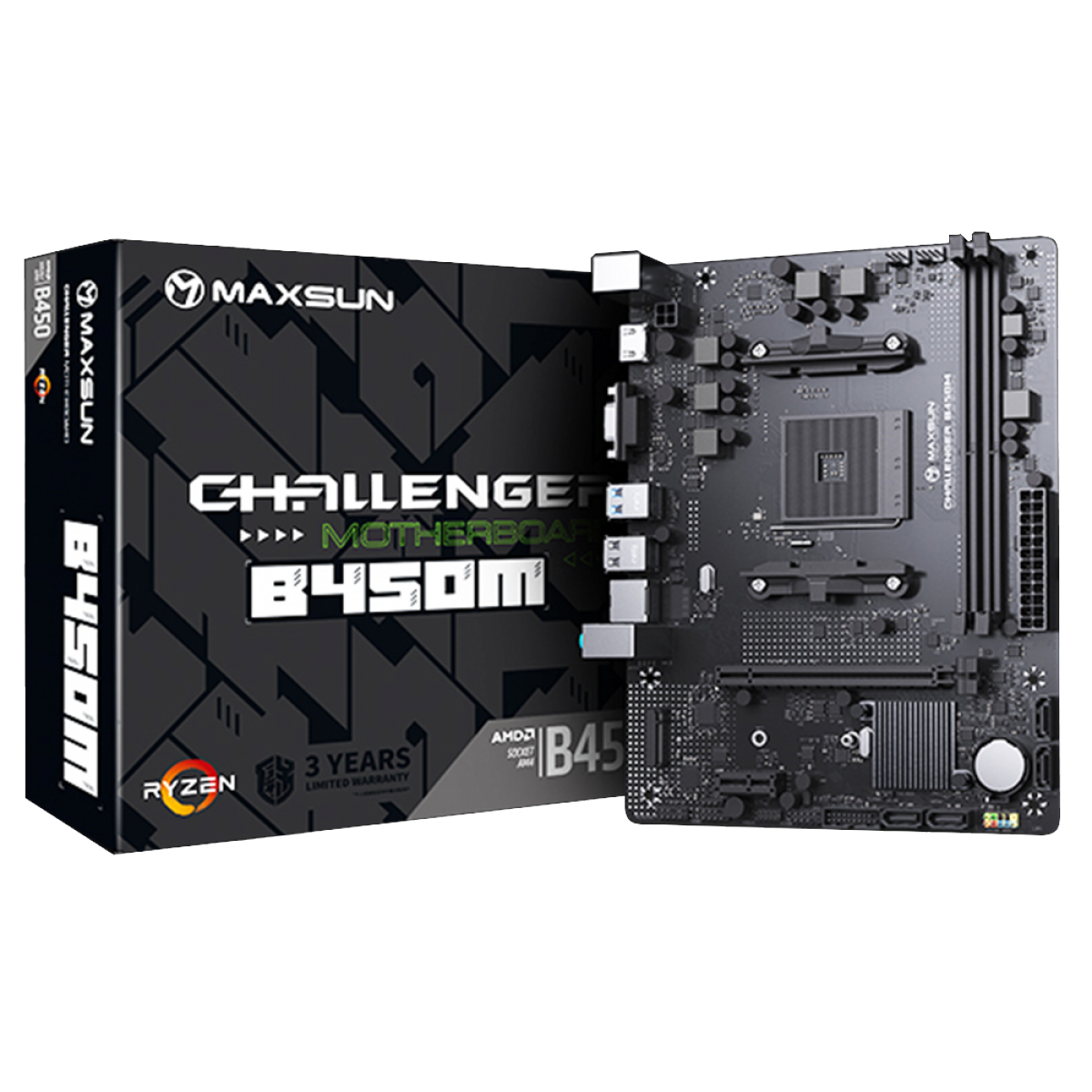 Placa Mãe MAXSUN B450M MS-Challenger, Chipset B450, AMD AM4, mATX