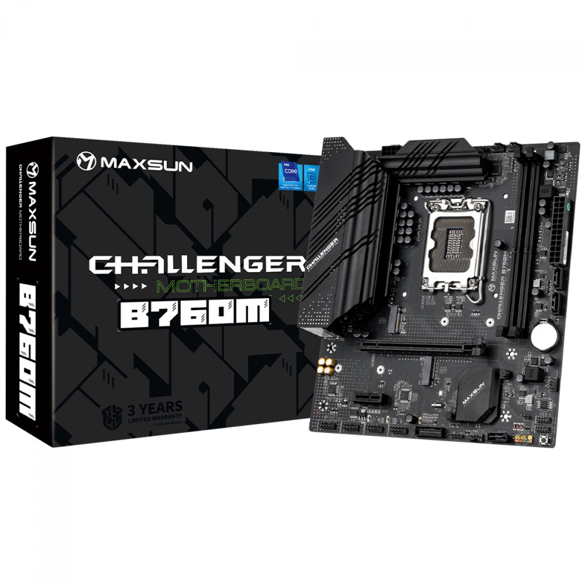 Placa Mãe Maxsun Challenger B760M, Chipset B760, Intel LGA 1700, mATX, DDR4