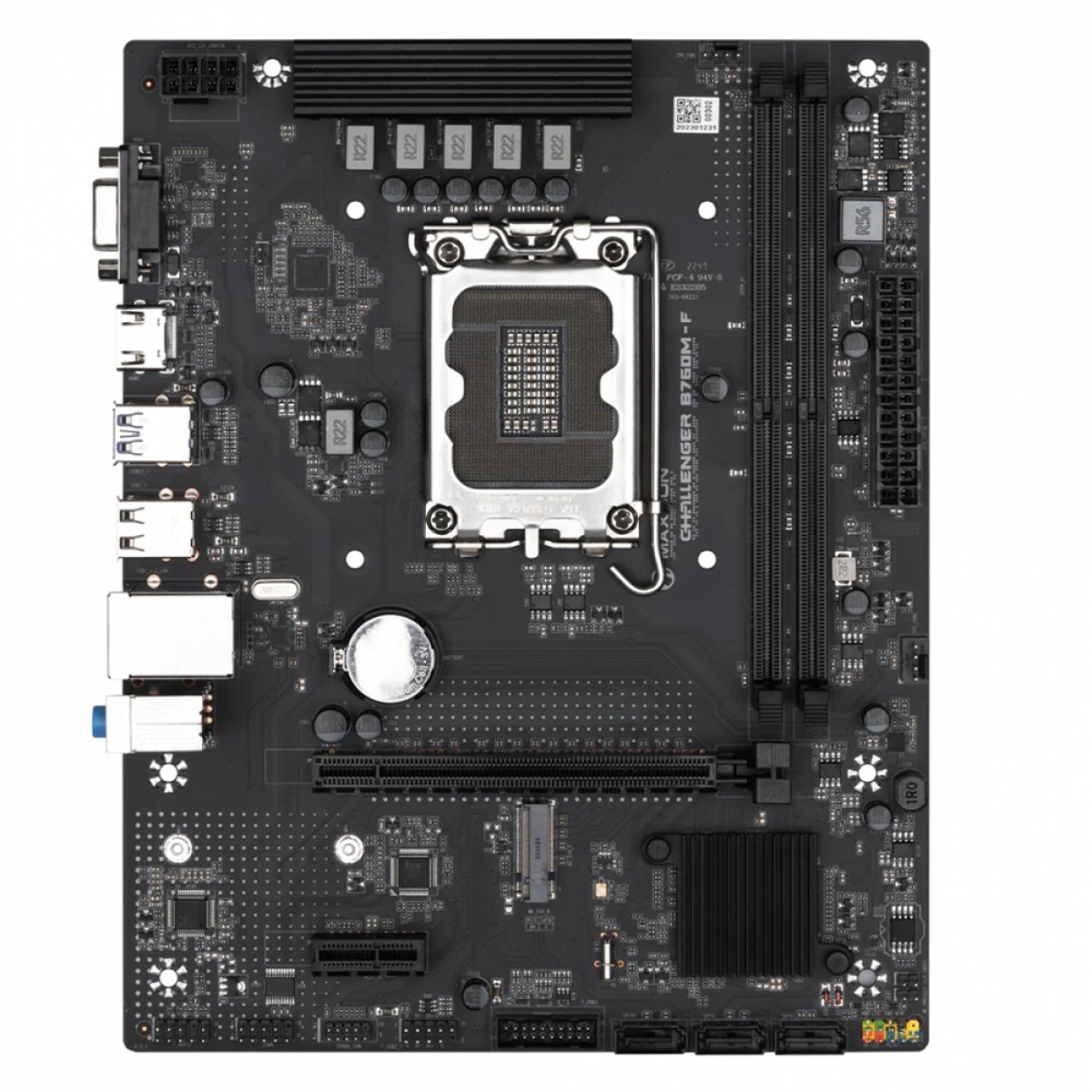 Placa Mãe MAXSUN Challenger B760M-F, Chipset B760, Intel LGA 1700, mATX, DDR4
