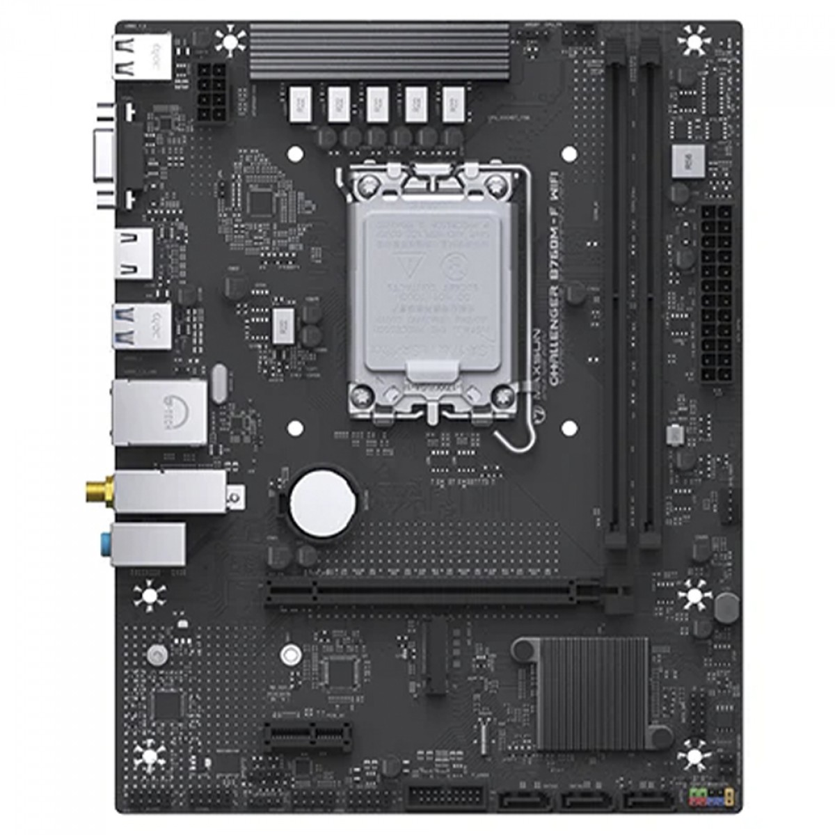 Placa Mãe MAXSUN Challenger B760M-F WiFi, Chipset B760, Intel LGA 1700, mATX, DDR4