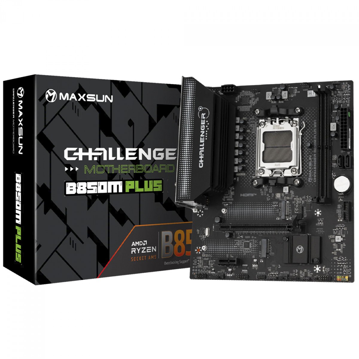 Placa Mãe Maxsun Challenger B850M Plus WiFi, Chipset B850, AMD AM5, mATX, DDR5