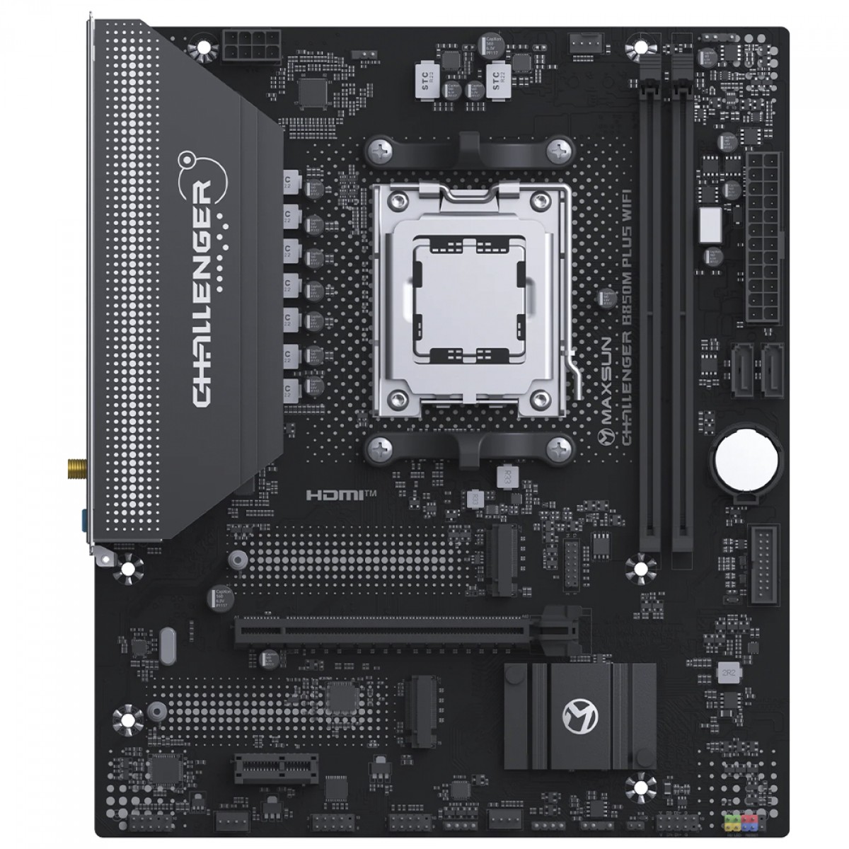 Placa Mãe Maxsun Challenger B850M Plus WiFi, Chipset B850, AMD AM5, mATX, DDR5