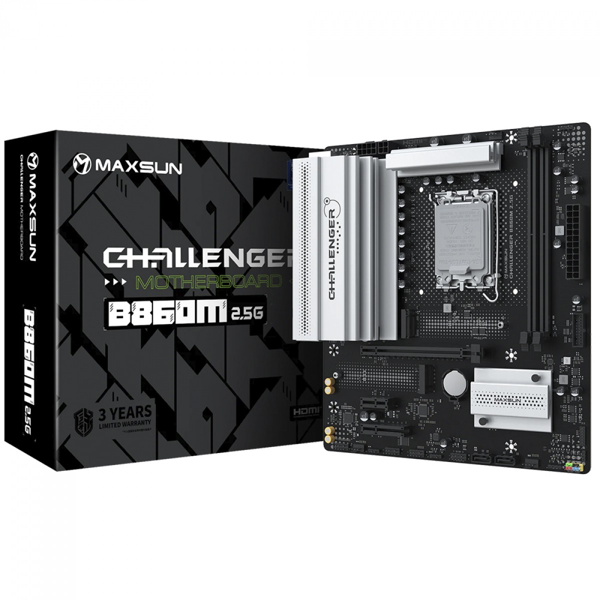 Placa Mãe Maxsun Challenger B860M 2.5G, Chipset B860, Intel LGA 1851, mATX, DDR5
