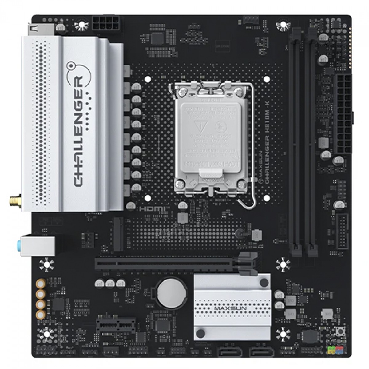 Placa Mãe Maxsun Challenger H810M-K WiFi, Chipset H810, Intel LGA 1851, mATX, DDR5