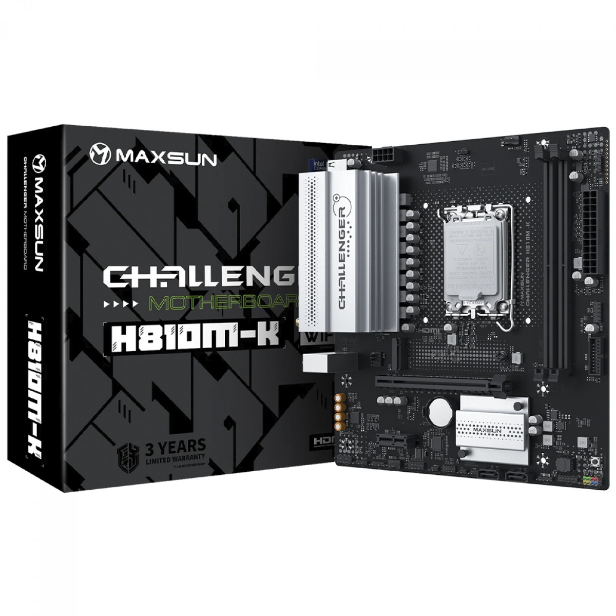 Placa Mãe Maxsun Challenger H810M-K WiFi, Chipset H810, Intel LGA 1851, mATX, DDR5