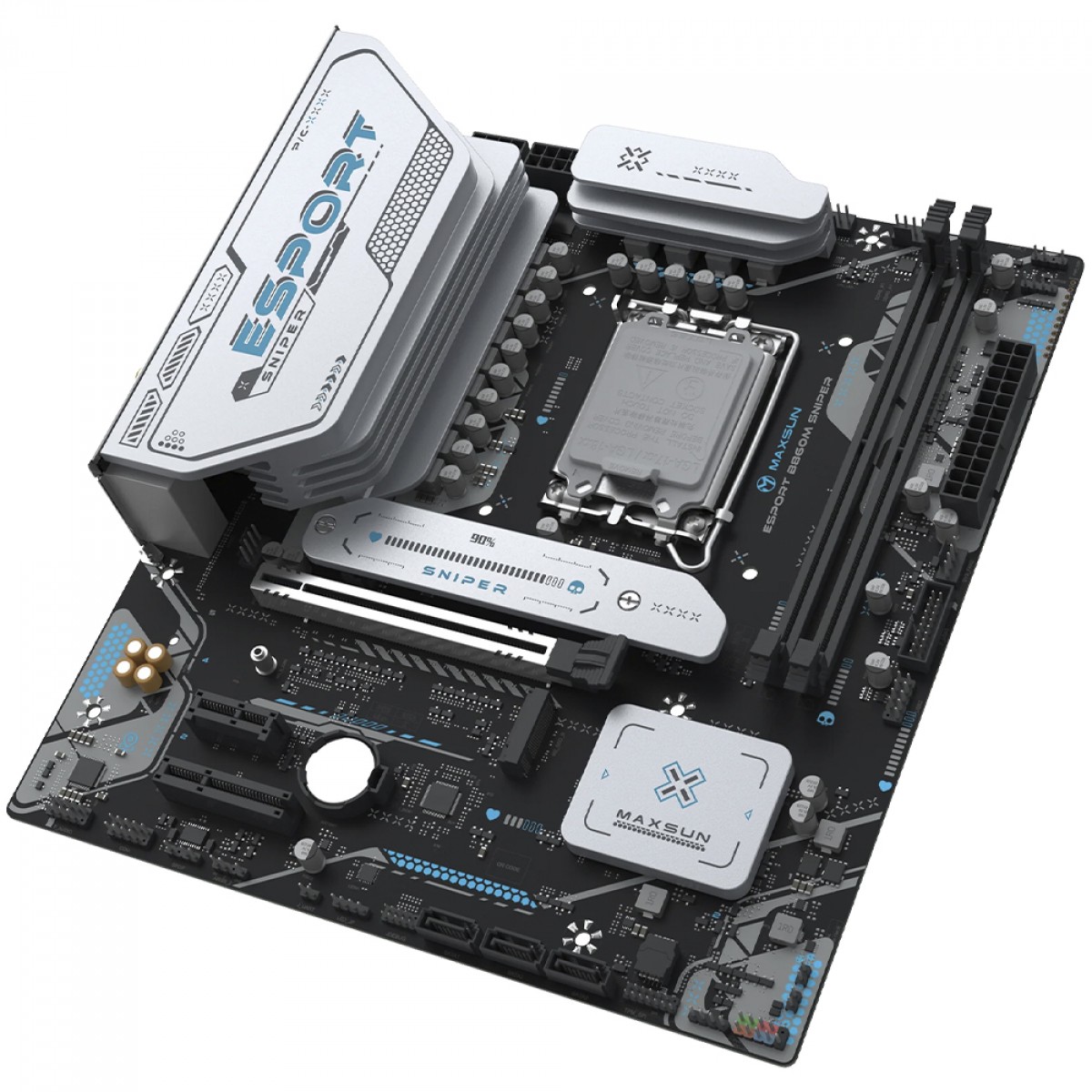 Placa Mãe Maxsun eSport B860M SNIPER WiFi, Chipset B860, Intel LGA 1851, mATX, DDR5