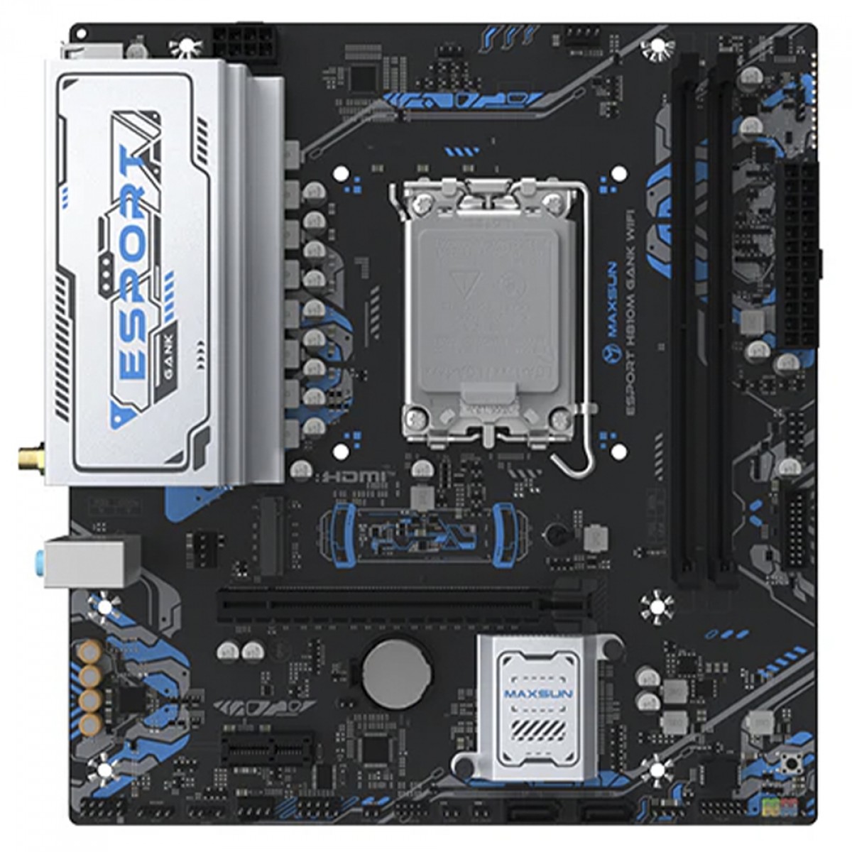 Placa Mãe Maxsun eSport H810M Gank WiFi, Chipset H810, Intel LGA 1851, mATX, DDR5