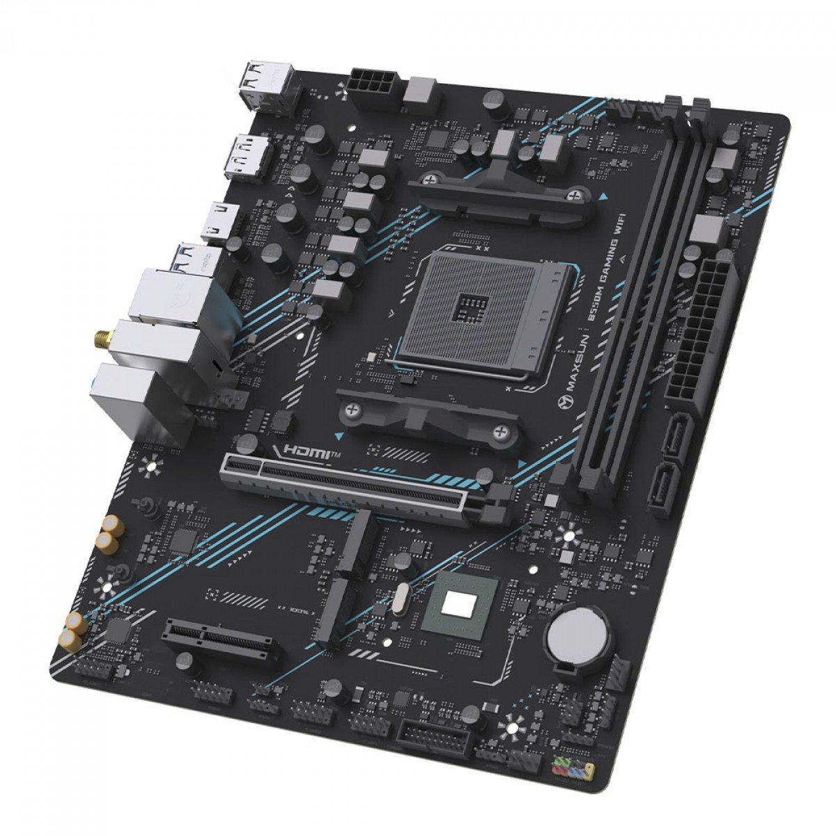 Placa Mãe MAXSUN MS-B550M Gaming WIFI, Chipset B550, AMD AM4, mATX, DDR4