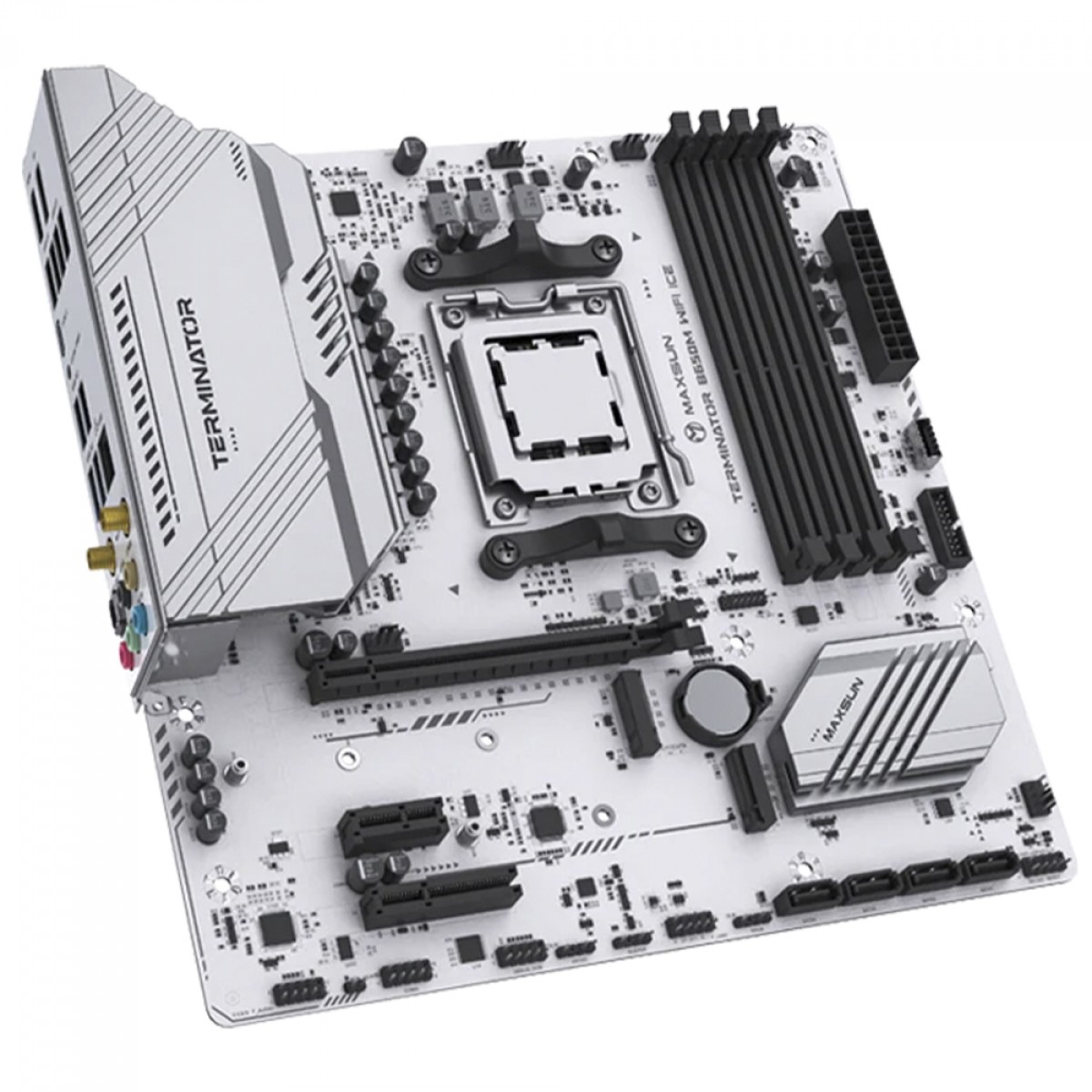 Placa Mãe Maxsun Terminator B650M WiFi ICE, Chipset B650, AMD AM5, mATX, DDR5