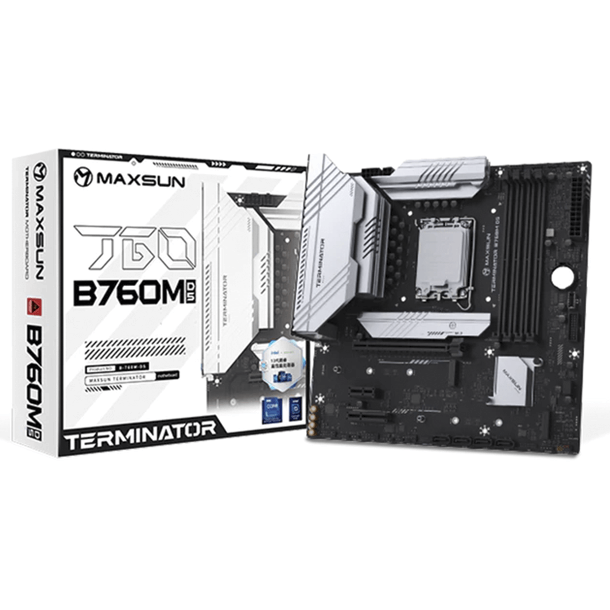 Placa Mãe MAXSUN Terminator B760M D5, Chipset B760, Intel Placa Mãe MAXSUN Terminator B760M D5, Chipset B760, Intel
