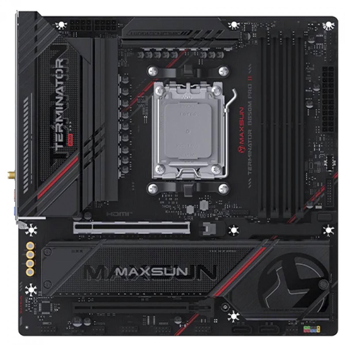 Placa Mãe Maxsun Terminator B850M Pro II WiFi7, Chipset B850, AMD AM5, mATX, DDR5