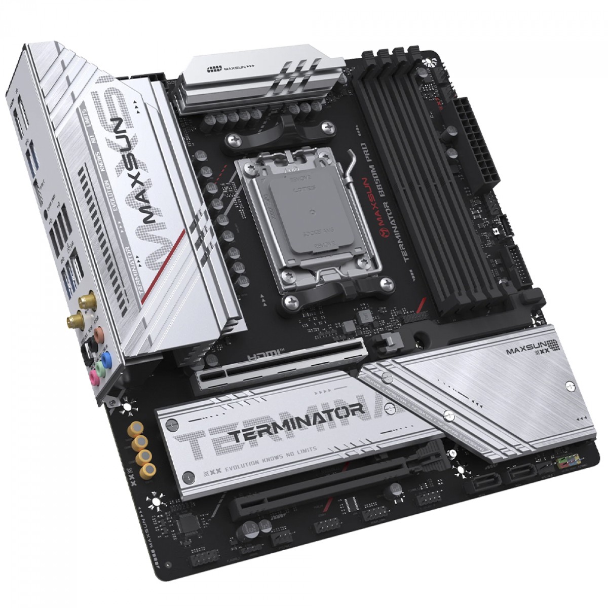 Placa Mãe Maxsun Terminator B850M Pro WiFi, Chipset B850, AMD AM5, mATX, DDR5 - Open Box