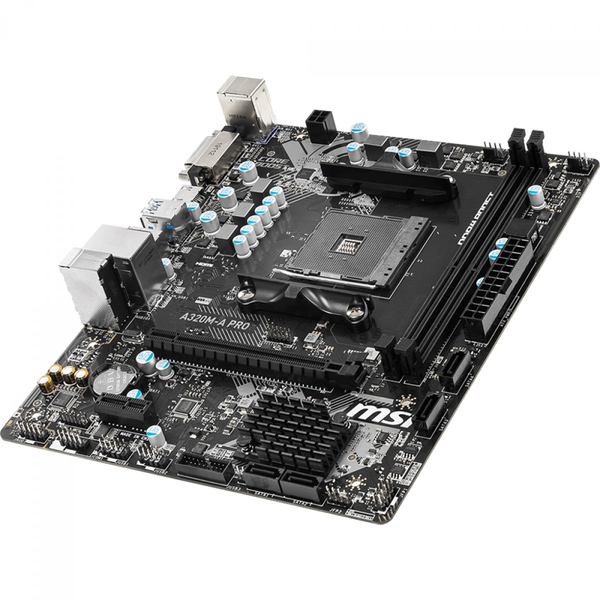 Placa Mãe MSI A320M-A PRO, Chipset A320, AMD AM4, MATX, DDR4