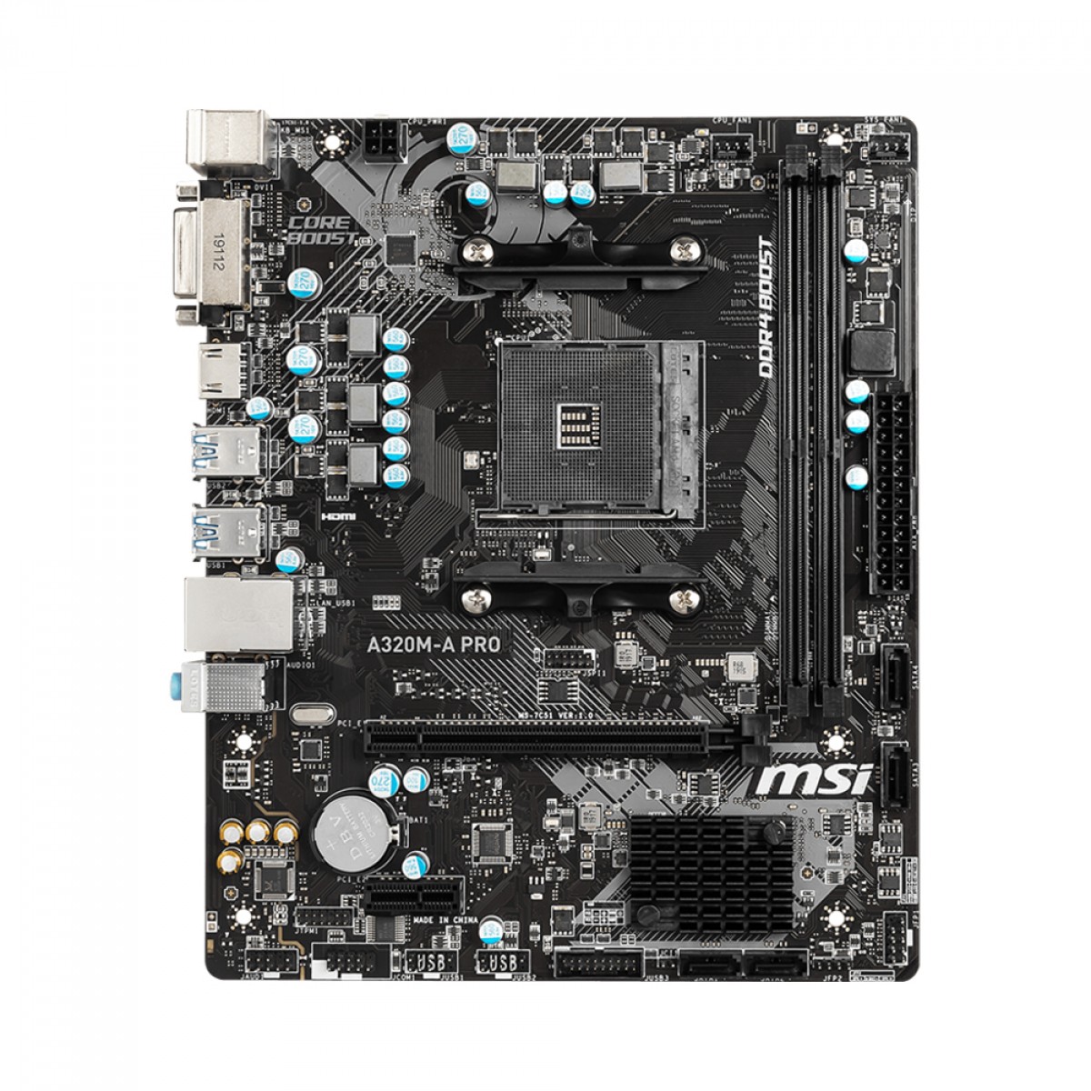 Placa Mãe MSI A320M-A PRO, Chipset A320, AMD AM4, MATX, DDR4