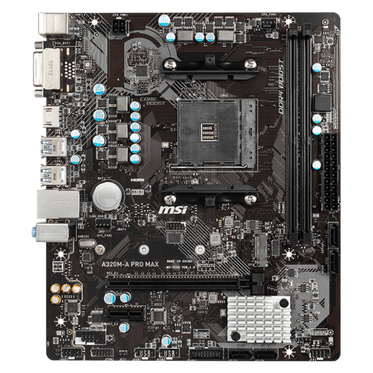 Placa Mãe MSI A320M-A Pro Max, Chipset A320, AMD AM4, mATX, DDR4 - Open Box