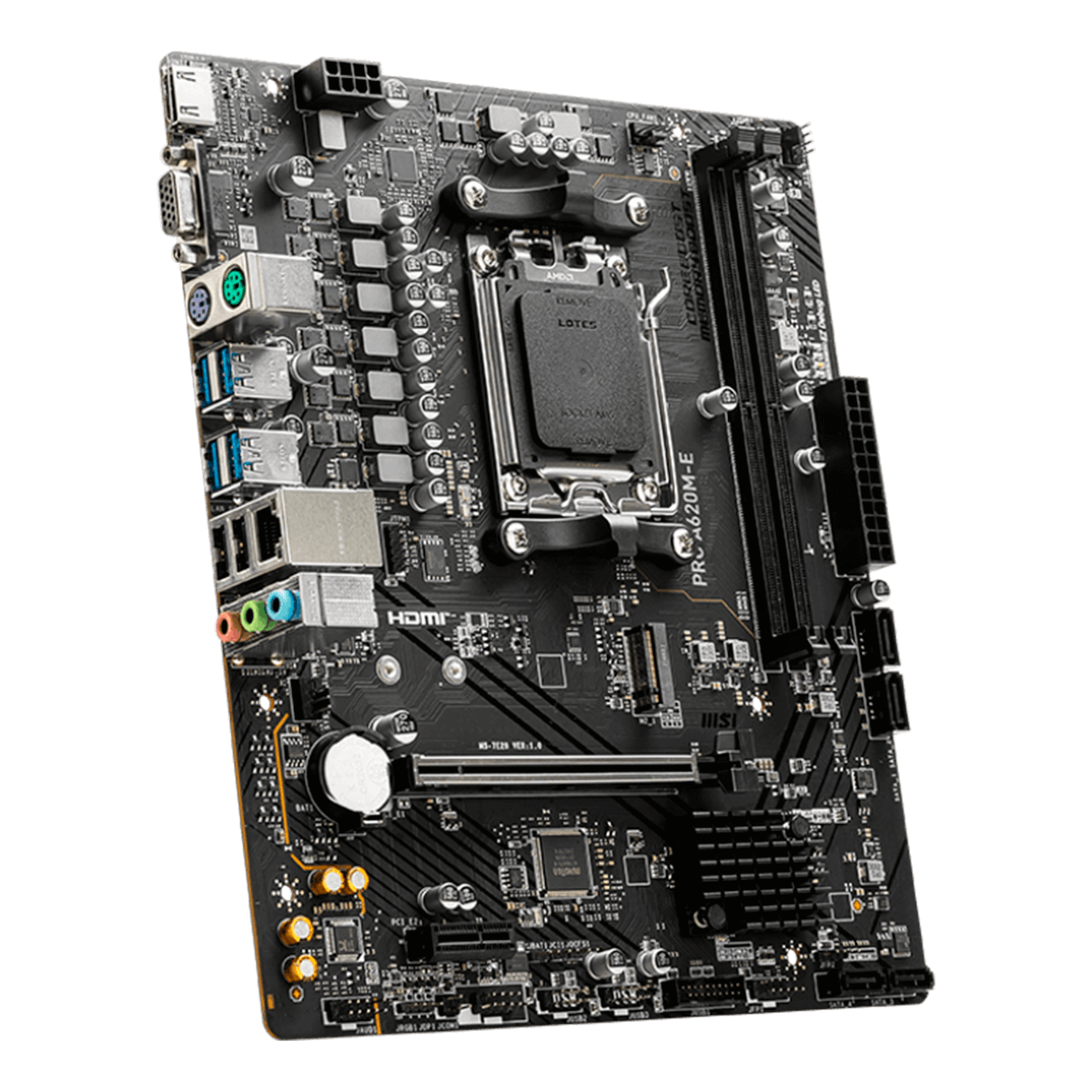 Placa Mãe MSI PRO A620M-E, Chipset A620, AMD AM5, MATX, DDR5, 911-7E28-001