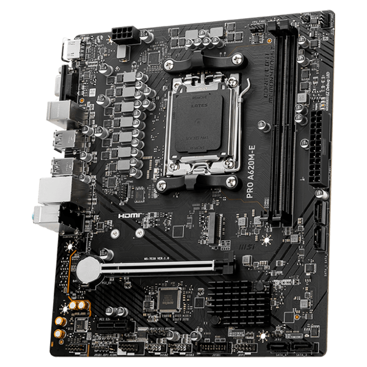 Placa Mãe MSI PRO A620M-E, Chipset A620, AMD AM5, MATX, DDR5, 911-7E28-001
